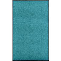 Berkfield Home Doormat Washable Cyan 90x150 cm in Black