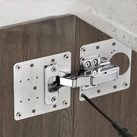 90mm Hinge Repair Plate Resistant Steel Furniture Cupboard Repair Mount Set Silver