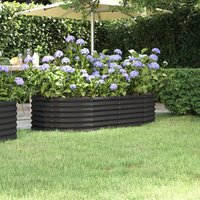 Berkfield Home Garden Raised Bed Powder-coated Steel 152x80x36 cm Anthracite in Black | Size: 152 x 80 x 36 cm