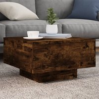 Berkfield Home Coffee Table Smoked Oak 55x55x31 cm Engineered Wood in Brown | Size: 55 x 55 x 31 cm