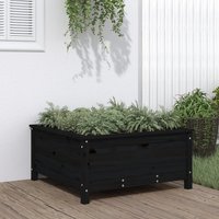 Berkfield Home Garden Planter Black 82.5x82.5x39 cm Solid Wood Pine