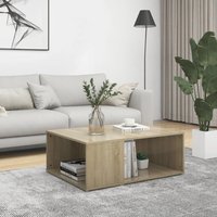 Berkfield Home Coffee Table Sonoma Oak 90x67x33 cm Engineered Wood in Brown | Size: 90 x 67 x 33 cm