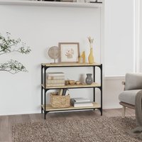 Berkfield Home Book Cabinet Sonoma Oak 80x33x70.5 cm Engineered Wood & Steel in Brown