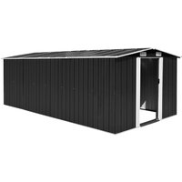 Berkfield Home Garden Shed 257x489x181 cm Metal Anthracite in Black | Size: 257 x 489 x 181 cm
