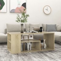 Berkfield Home Coffee Table Sonoma Oak 100x50x40 cm Engineered Wood in Brown | Size: 100 x 50 x 40 cm