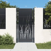 Berkfield Home Garden Gate Anthracite 105x205 cm Steel Grass Design