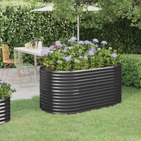 Berkfield Home Garden Raised Bed Powder-coated Steel 152x80x68 cm Anthracite in Black | Size: 152 x 80 x 68 cm