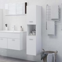 Berkfield Home Bathroom Cabinet White 30x30x130 cm Engineered Wood | Size: 30 x 30 x 130 cm