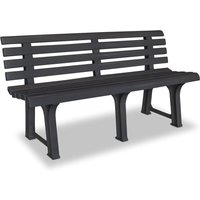 Berkfield Home Garden Bench 145.5 cm Plastic Anthracite in Black