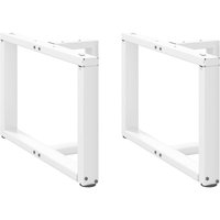 Berkfield Home Coffee Table Legs T-Shaped 2 pcs White 60x25x(42-43) cm Steel