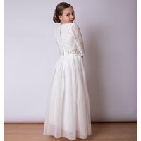 UK Flower Girl Boutique Girl's Felicity Couture Flower Girl Set - White | Size: 3-4 Years