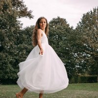 UK Flower Girl Boutique Girl's Bohemian Classic Sleeveless Dress - White | Size: 6-12 m