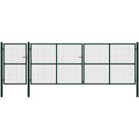 Berkfield Home Garden Gate Steel 500x150 cm Green