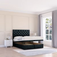 Mayfair Naples Fabric Ottoman Bed End Opening Sprung Memory Mattress & 26 Inch strut Headboard Super King