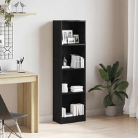 Berkfield Home Bookcase Black Oak 40x24x143 cm Engineered Wood in Brown | Size: 40 x 24 x 143 cm