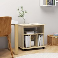 Berkfield Home Rolling Cabinet Sonoma Oak 60x45x60 cm Engineered Wood in Brown | Size: 60 x 45 x 60 cm