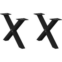 Berkfield Home Coffee Table Legs X-Shaped 2 pcs Black 60x(30-31) cm Steel