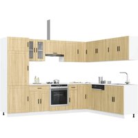 Berkfield Home 14 Piece Kitchen Cabinet Set Porto Sonoma Oak Engineered Wood in Brown