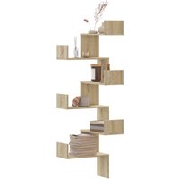 Berkfield Home Wall Corner Shelf Sonoma Oak 45x45x147 cm Engineered Wood in Brown | Size: 45 x 45 x 147 cm