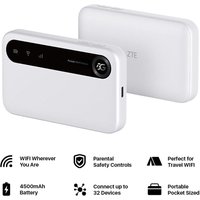 ZTE U50 Travel Wi-Fi Hotspot - Unlocked 5G & Wi-Fi 6, Supports 32 Devices, Ideal for Holidays, Camping & Caravan Trips in White