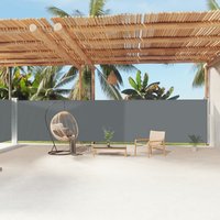 Berkfield Home Retractable Side Awning Anthracite 180x1200 cm in Black