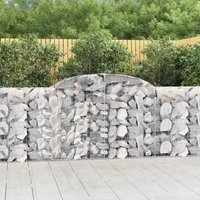 Berkfield Home Arched Gabion Baskets 15 pcs 300x30x100/120 cm Galvanised Iron in Silver