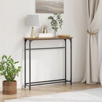 Berkfield Home Console Table Old Wood 75x19, 5x75 cm Engineered Wood & Steel in Brown
