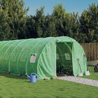 Berkfield Home Greenhouse with Steel Frame Green 42 m² 14x3x2 m