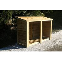 Churnet Valley Garden Furniture Ltd Heavy Duty Log Store - L60 x W180 x H120 cm - Min. Assembly Required in Brown