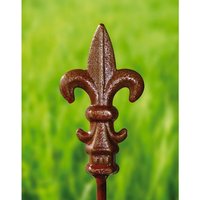 Poppyforge Pack of 3 Fleur De Lys Pin 4Ft, Plant Border Support - Steel - BM/RtR in Brown