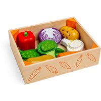 Bigjigs Toys Wooden Vegetable Crate - Play Food & Role Play Toys