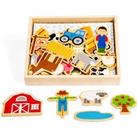 Bigjigs Toys Wooden Farm Magnets - 35 Magnets