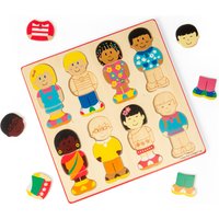 Bigjigs Toys Little Friends Wooden Puzzle, Kids Matching Top & Tail Family Game