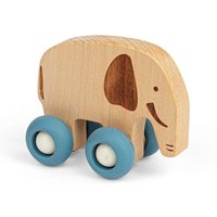 Bigjigs Toys Jungle Animal on Wheels (Elephant) - Mini Wooden Push Along Animals