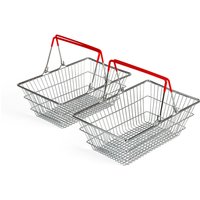 Bigjigs Toys Shopping Baskets Set of 2 Realistic Metal Grocery Shop Toy
