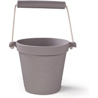 Bigjigs Toys Adventure Collapsible Bucket (Stone Grey) - Silicone Bucket for Sandpit, Holiday Toys for Toddlers, Quality Sand & Water Toys in Grey