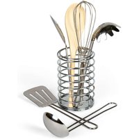 Bigjigs Toys Utensil Pot - 6 Piece Stainless Steel Cooking Utensils Set