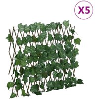Berkfield Home Artificial Grape Leaf Trellis Expandable Green 5 pcs 190x60 cm