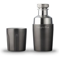 High Camp Flasks Firelight 375 Flask | Travel Whiskey Flask 350ml in Dark Grey | Size: 375ml