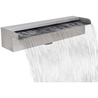 Berkfield Home Rectangular Waterfall Pool Fountain Stainless Steel 45 cm in Silver