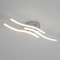 LED Ceiling Light 18W Curved Modern Chrome Lamp 6500K