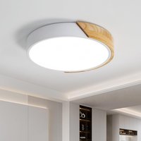 LED Ceiling Light Wood Round 24W Modern Ceiling Lamp Ø30 6000K