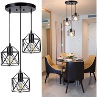 E27 Simple Chandelier Creative Three Heads Iron Diamond Chandelier