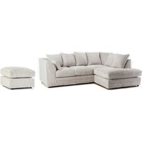 Furniture 786 Horizon Jumbo Cord 4 Seater Right Hand Facing Corner Sofa + Footstool in Ivory