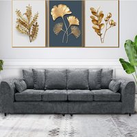 Furniture 786 Celestial 4 Seater Scatter Back Chenille Fabric Sofa in Grey