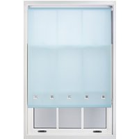 Furnished Daylight Roller Blind with Chrome Square Eyelets - Trimmable Window Shade in Duck Egg Blue | Size: 200 cm width x 165 cm drop
