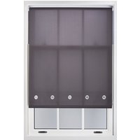 Furnished Dark Grey Daylight Roller Blind with Chrome Round Eyelets - Trimmable Window Shade | Size: 235 cm width x 165 cm drop