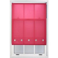 Furnished Fuchsia Daylight Roller Blind with Chrome Round Eyelets - Trimmable Window Shade | Size: 95 cm width x 210 cm drop