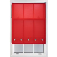 Furnished Red Daylight Roller Blind with Chrome Round Eyelets - Trimmable Window Shade | Size: 185 cm width x 210 cm drop