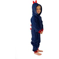 Fox In A Box Fierce Dinosaur Super Soft Onesie With Coloured Spikes in Navy | Size: 10-11 Years